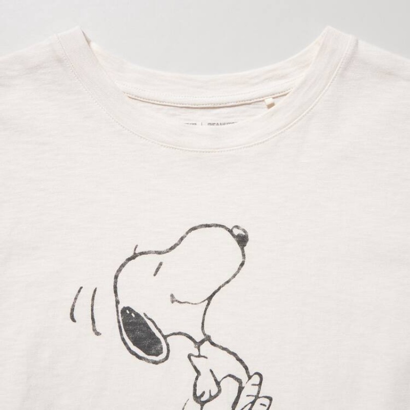 Dámské Tričko Uniqlo Love Sunshine & Peanuts Ut Grafická Bílé | RDTVEQG-49