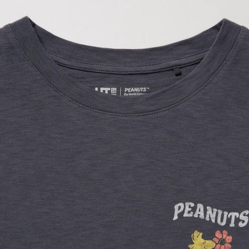 Dámské Tričko Uniqlo Love Sunshine & Peanuts Ut Grafická Tmavě Šedé | NEZCSKQ-17