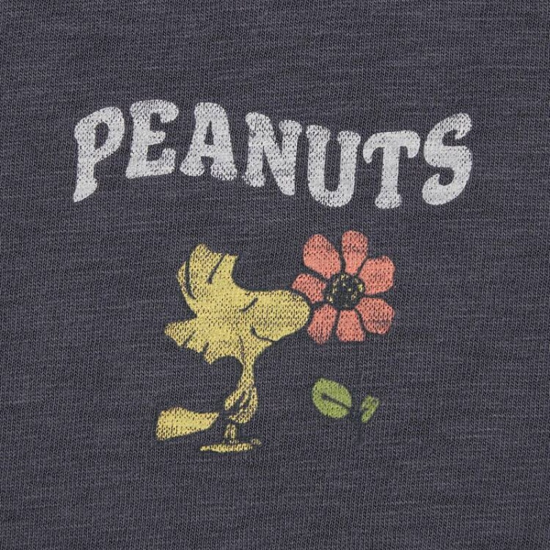 Dámské Tričko Uniqlo Love Sunshine & Peanuts Ut Grafická Tmavě Šedé | NEZCSKQ-17