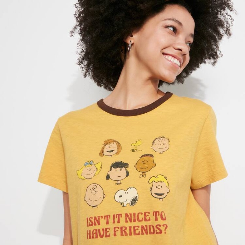 Dámské Tričko Uniqlo Love Sunshine & Peanuts Ut Grafická Žluté | HLIZQNW-19