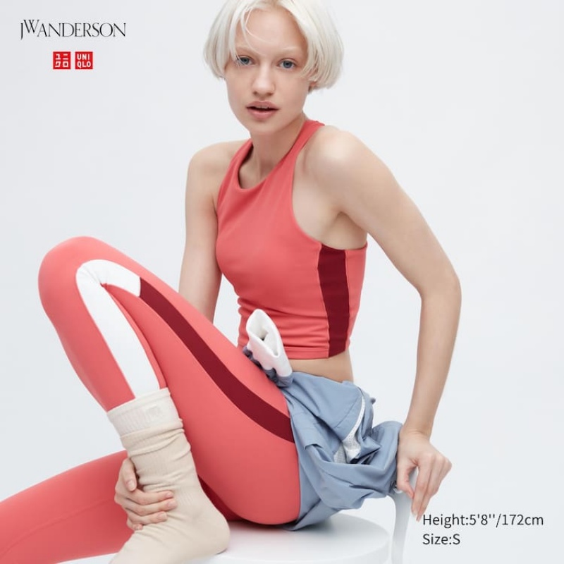 Dámské Vesta Uniqlo Jw Anderson Cropped Fit Bez Rukávů Růžové | YAJQKUR-25