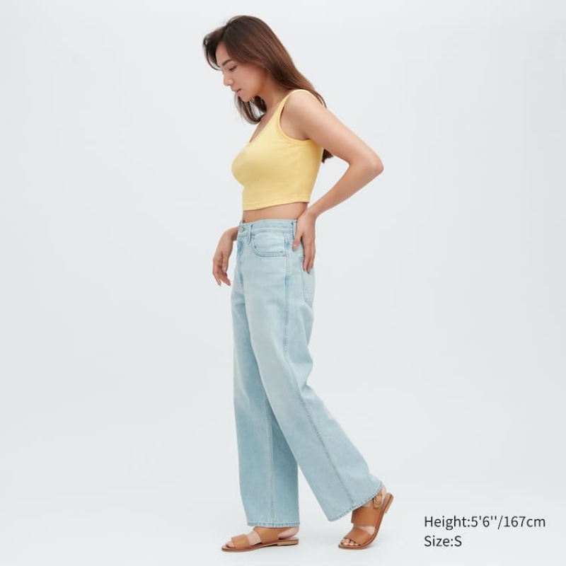 Dámské Vesta Uniqlo Žebrovaný Cropped Žluté | IFJPRZX-29