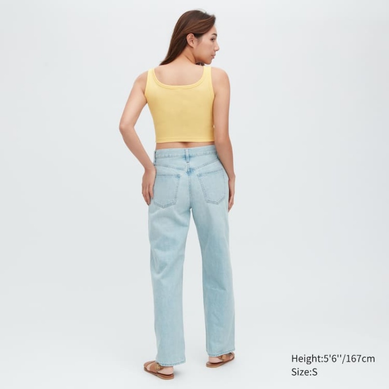 Dámské Vesta Uniqlo Žebrovaný Cropped Žluté | IFJPRZX-29