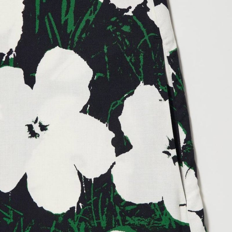 Dámské Šaty Uniqlo Andy Warhol Flowers Sbírka Ut Gathered Camisole Tmavě Zelene | ECSXRQN-47