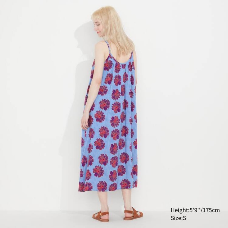 Dámské Šaty Uniqlo Andy Warhol Flowers Sbírka Ut Gathered Camisole Blankyt | BWQMTHJ-98