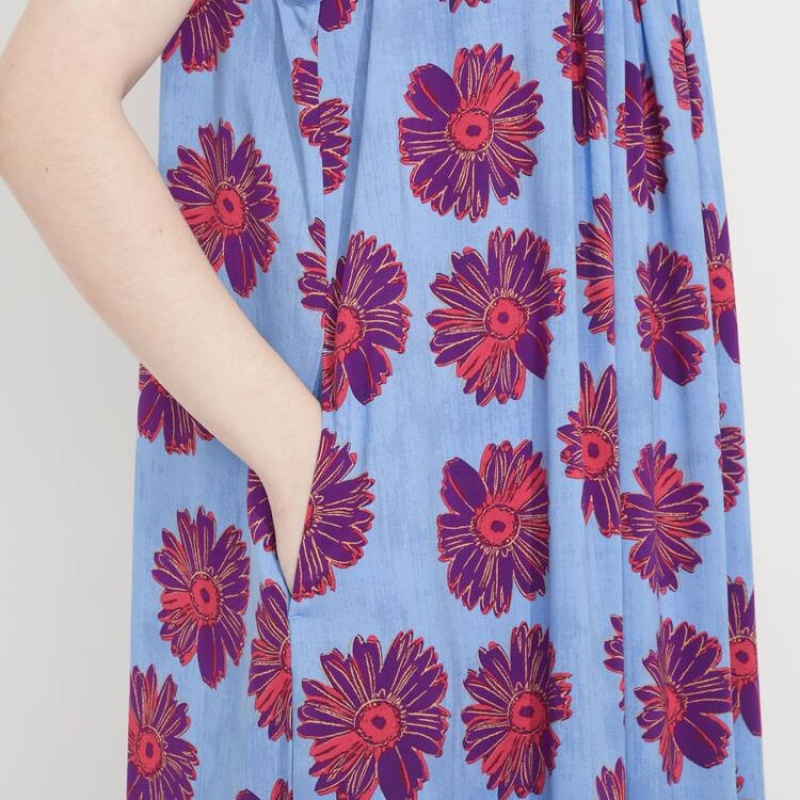 Dámské Šaty Uniqlo Andy Warhol Flowers Sbírka Ut Gathered Camisole Blankyt | BWQMTHJ-98