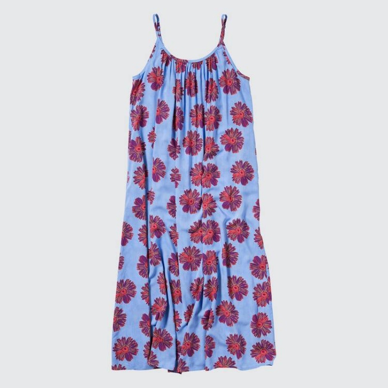 Dámské Šaty Uniqlo Andy Warhol Flowers Sbírka Ut Gathered Camisole Blankyt | BWQMTHJ-98