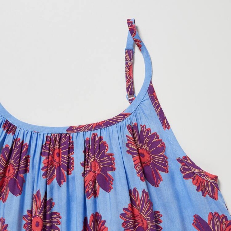 Dámské Šaty Uniqlo Andy Warhol Flowers Sbírka Ut Gathered Camisole Blankyt | BWQMTHJ-98