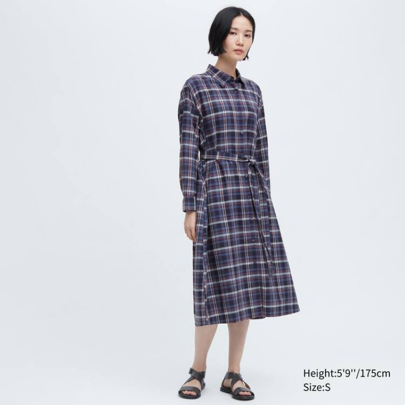 Dámské Šaty Uniqlo Ines De La Fressange Linen Bavlněné Blended Blankyt | UPQJOWE-89