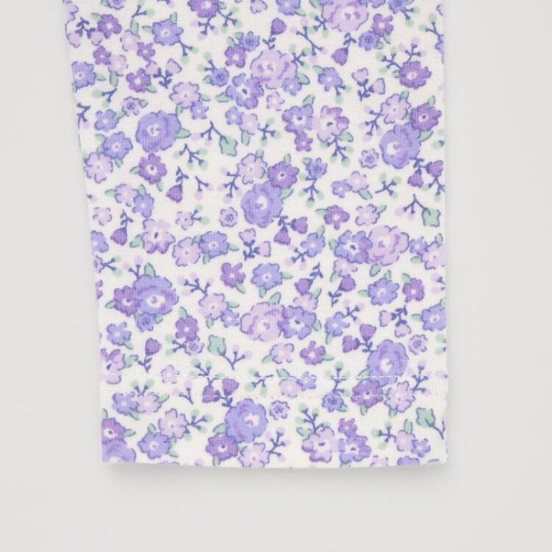 Dítě Legíny Uniqlo Flower Print Fialové | KITUHAE-80