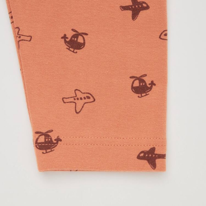 Dítě Legíny Uniqlo Relaxed Plane Print Oranžové | GFYHUAR-79