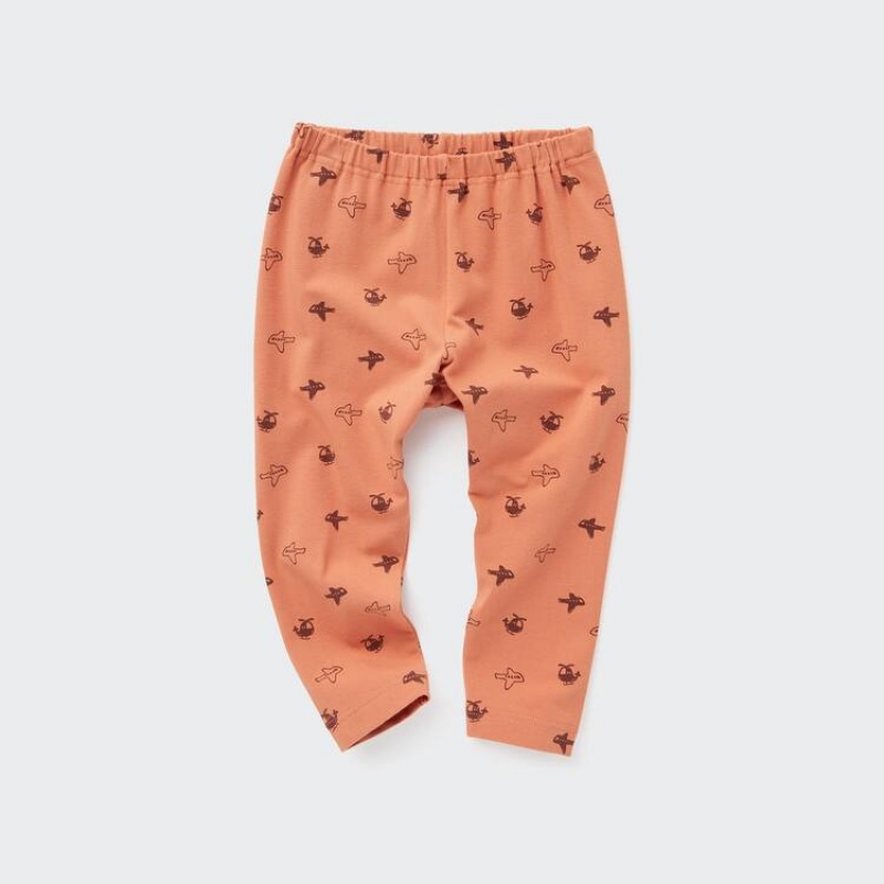 Dítě Legíny Uniqlo Relaxed Plane Print Oranžové | GFYHUAR-79