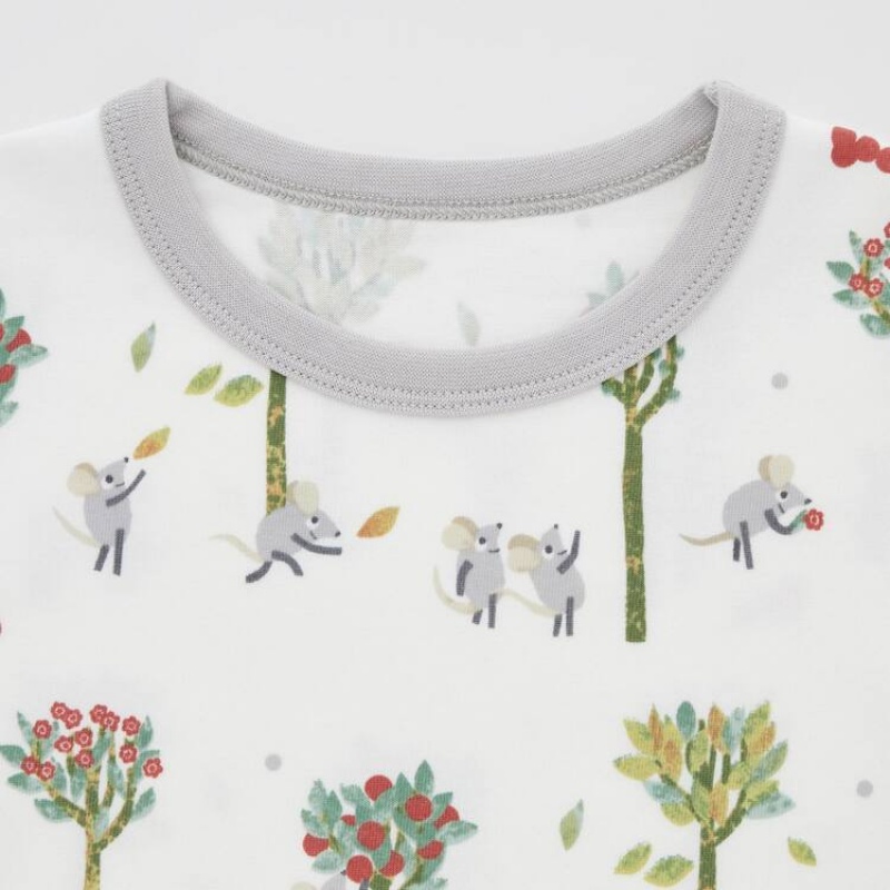 Dítě Loungewear Uniqlo Dry Picturebook Ut Krátké Sleeved Bílé | TSNUVEI-36