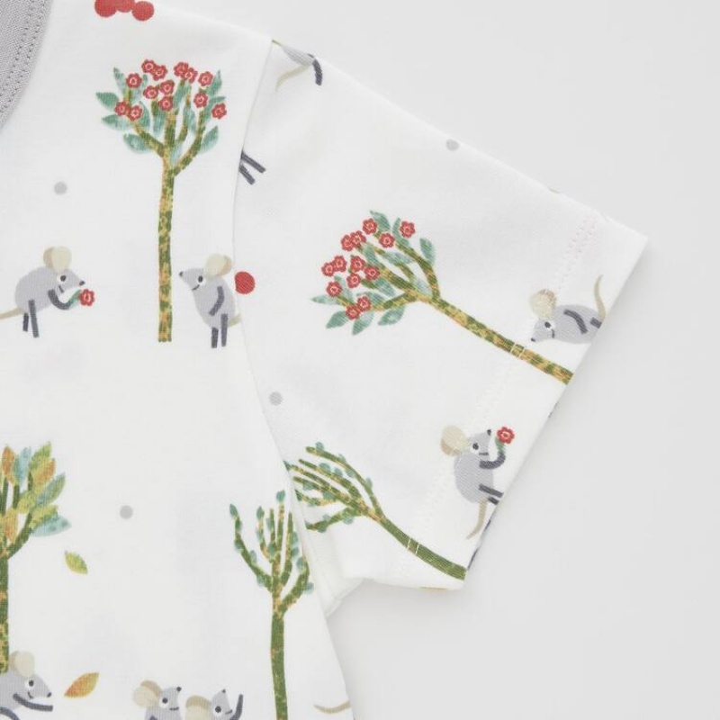 Dítě Loungewear Uniqlo Dry Picturebook Ut Krátké Sleeved Bílé | TSNUVEI-36