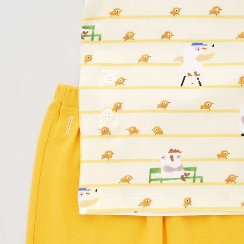 Dítě Loungewear Uniqlo Dry Picturebook Ut Krátké Sleeved Žluté | ZHIPFGA-94