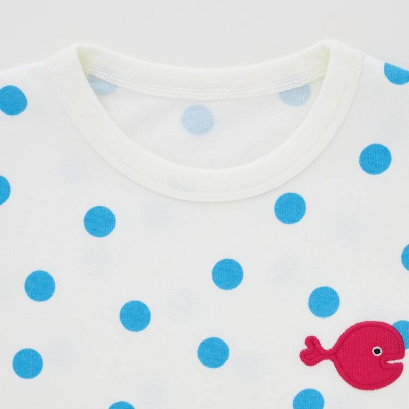 Dítě Loungewear Uniqlo Dry Picturebook Ut Krátké Sleeved Blankyt Bílé | AVYIUXK-05