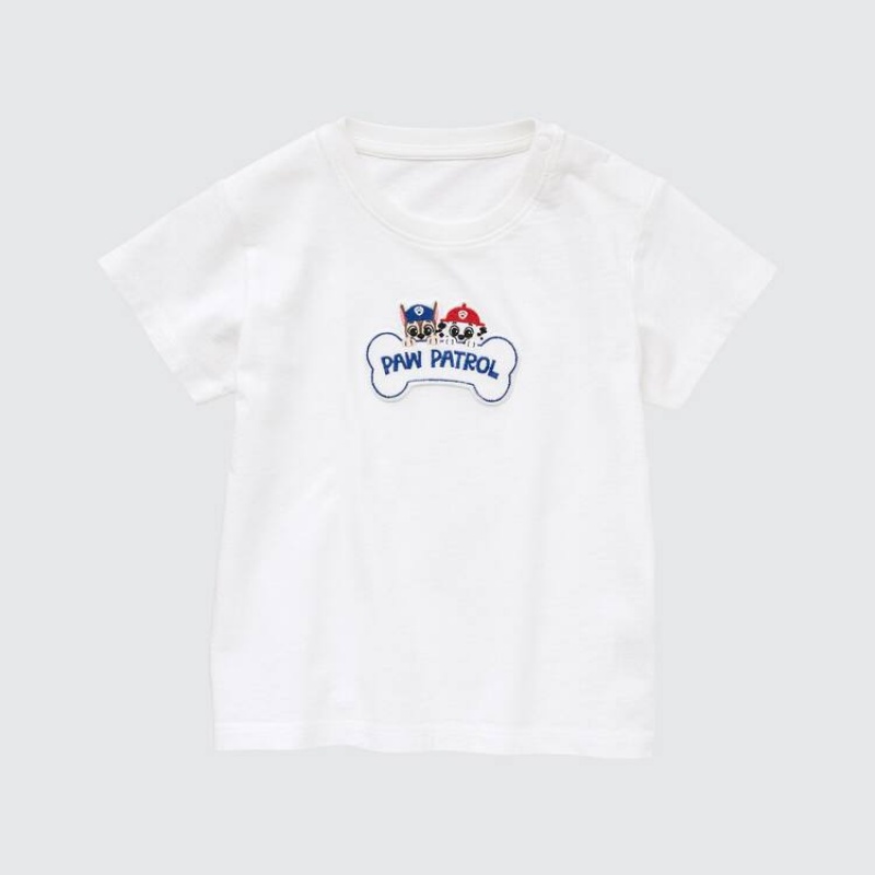 Dítě Tričko Uniqlo Paw Patrol Ut Grafická Bílé | BHVJOQT-91