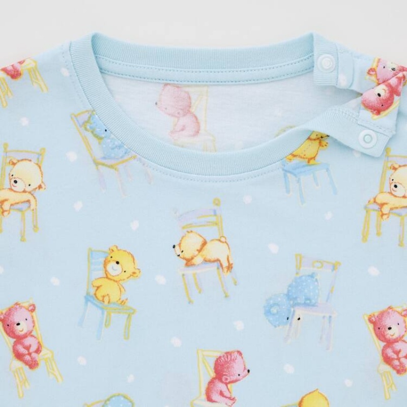 Dítě Tričko Uniqlo Picturebook Ut Grafická Světle Blankyt | IUKVBOP-61