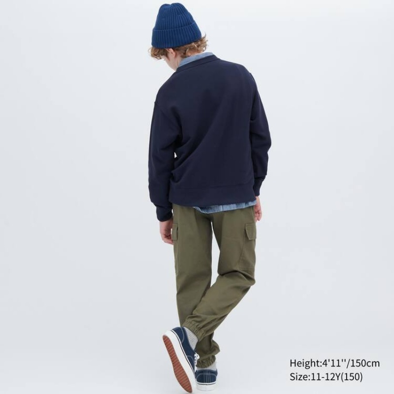 Dětské Kalhoty Jogger Uniqlo Cargo Jogger Olivy Zelené | QVSGROC-06