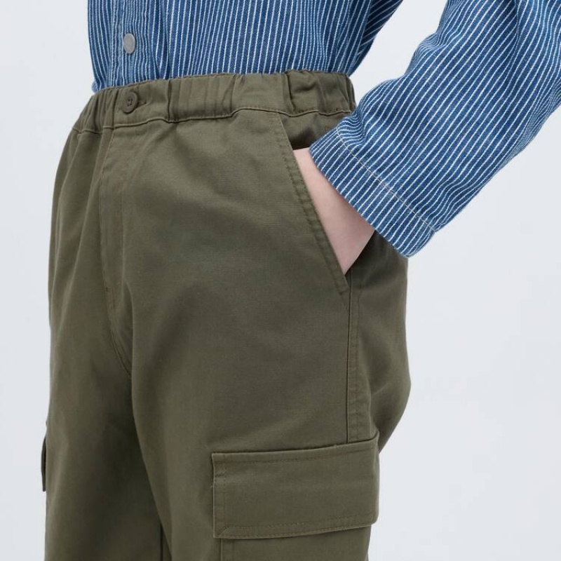 Dětské Kalhoty Jogger Uniqlo Cargo Jogger Olivy Zelené | QVSGROC-06