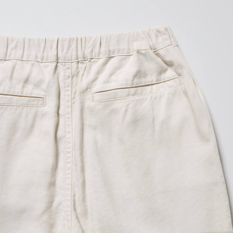 Dětské Kalhoty Jogger Uniqlo Linen Blend Relaxed Fit Béžový | JPQMODK-39