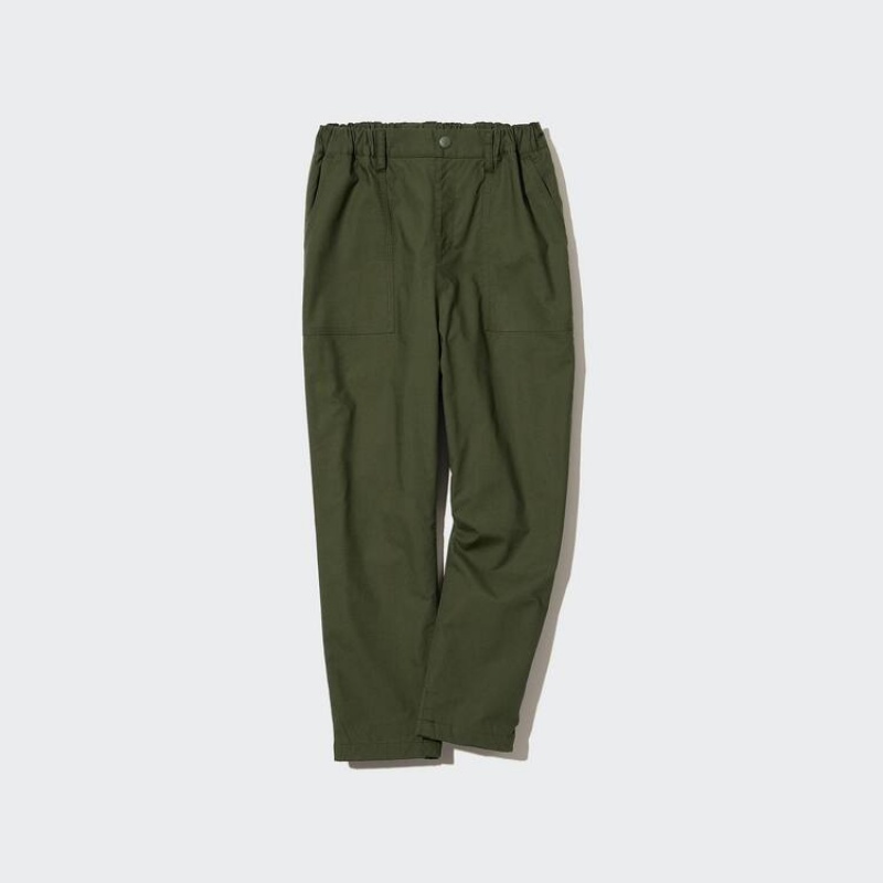 Dětské Kalhoty Jogger Uniqlo Stretch Warm Podšité Baker Olivy Zelené | PSBQHGJ-98