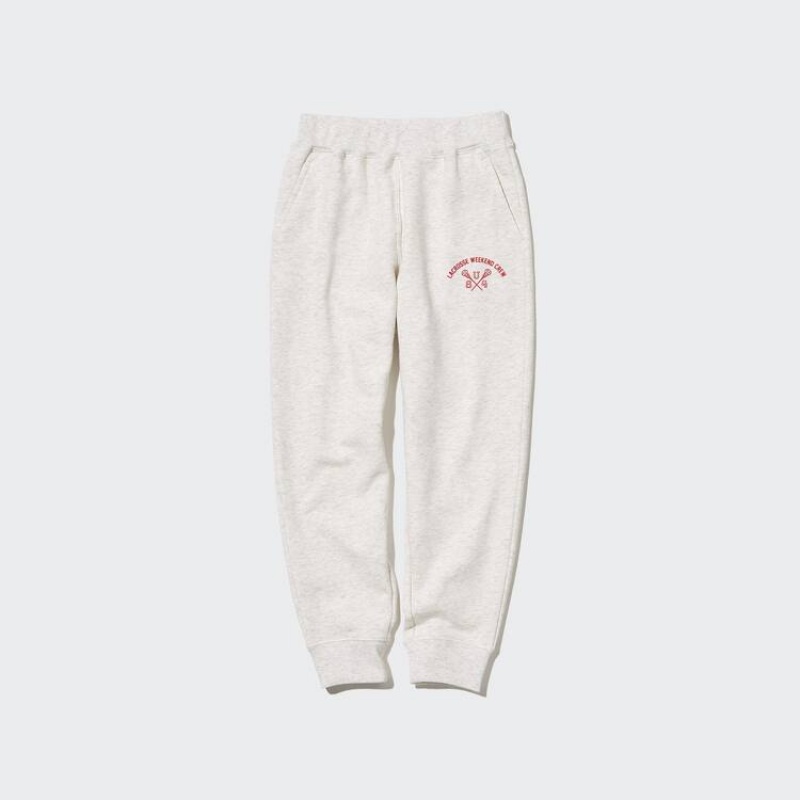 Dětské Kalhoty Jogger Uniqlo Ultra Stretch Printed Světle Šedé | GVFUDIO-65