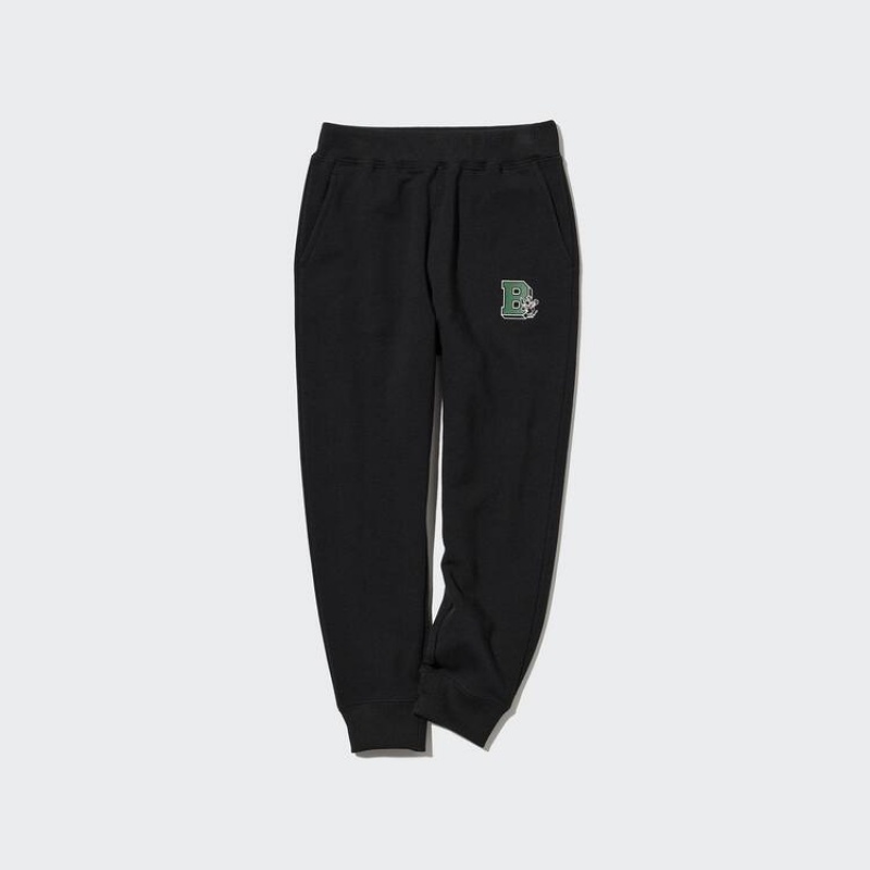 Dětské Kalhoty Jogger Uniqlo Ultra Stretch Printed Černé | XKRSVOJ-10