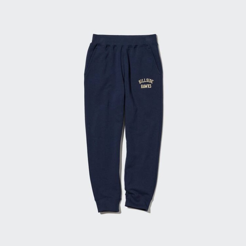 Dětské Kalhoty Jogger Uniqlo Ultra Stretch Printed Tmavě Blankyt | FUHPZTD-69