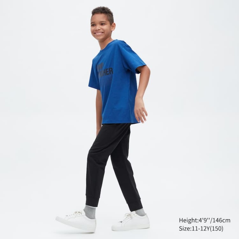 Dětské Kalhoty Jogger Uniqlo Ultra Stretch Dry-ex Active Černé | CZHIOFB-09