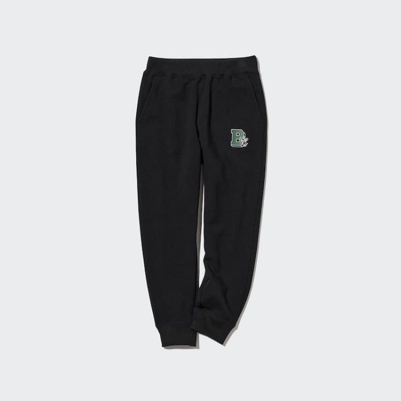 Dětské Kalhoty Jogger Uniqlo Ultra Stretch Printed Černé | PACSQBF-03