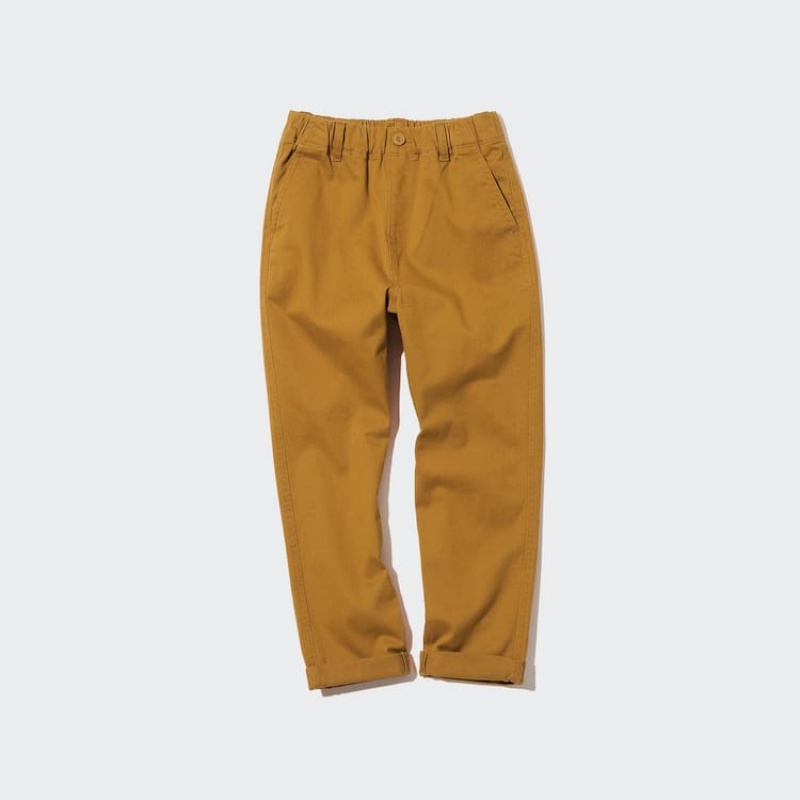 Dětské Kalhoty Jogger Uniqlo Ultra Stretch Tapered Žluté | MYCZIPF-26