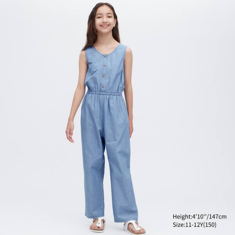 Dětské Kombinéza Uniqlo Chambray Blankyt | LEIWXKH-47