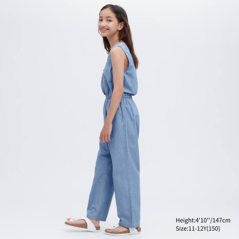 Dětské Kombinéza Uniqlo Chambray Blankyt | LEIWXKH-47