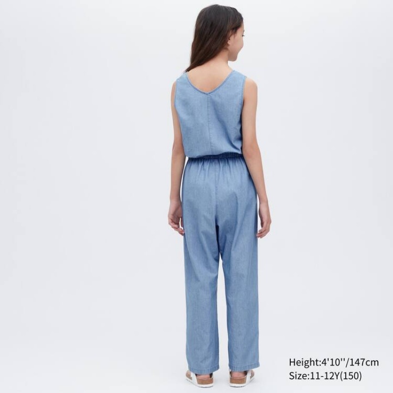 Dětské Kombinéza Uniqlo Chambray Blankyt | LEIWXKH-47