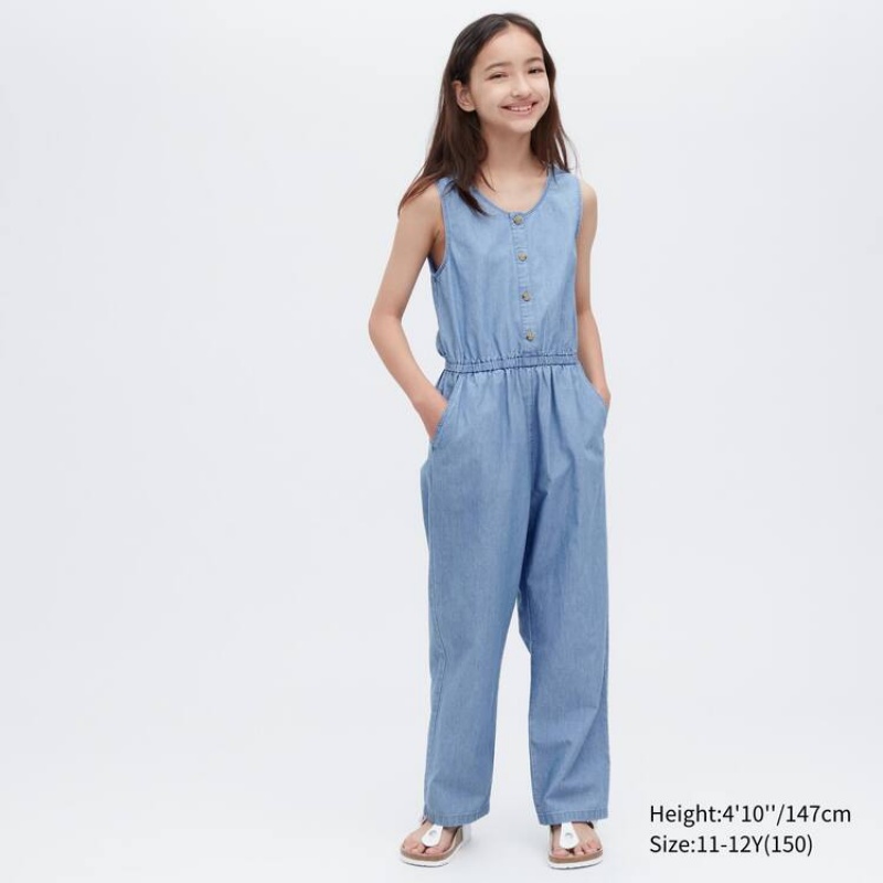 Dětské Kombinéza Uniqlo Chambray Blankyt | LEIWXKH-47