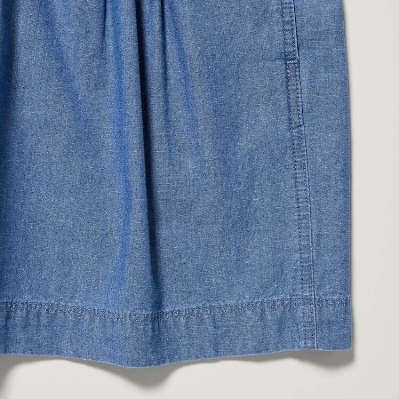 Dětské Kraťasy Uniqlo Chambray Blankyt | TUEGCIW-58