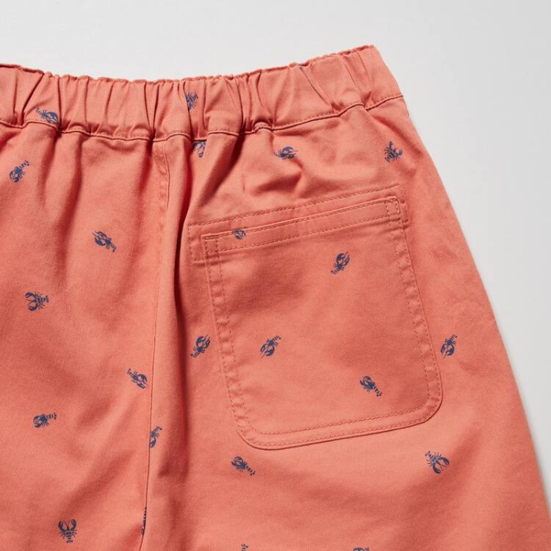 Dětské Kraťasy Uniqlo Stretch Printed Easy Oranžové | PXNUYLI-90