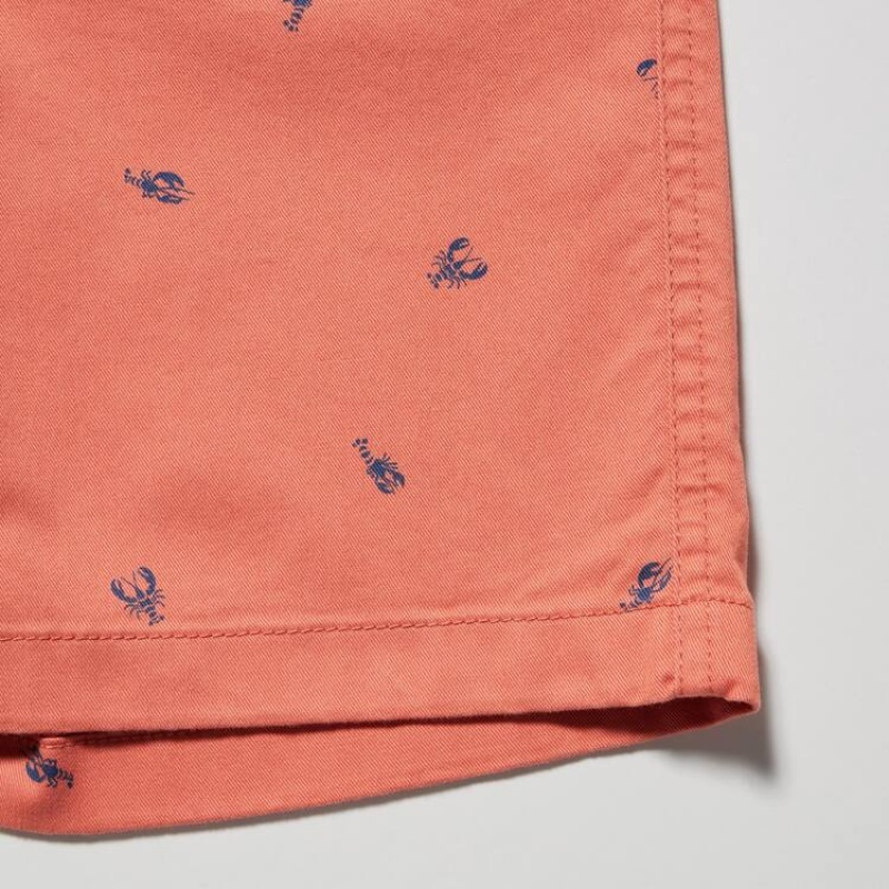 Dětské Kraťasy Uniqlo Stretch Printed Easy Oranžové | PXNUYLI-90