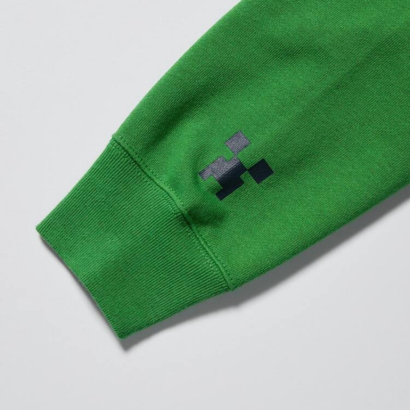 Dětské Mikina s Kapucí Uniqlo Minecraft Ut Grafická Sweat Zelene | HJSCWVI-03