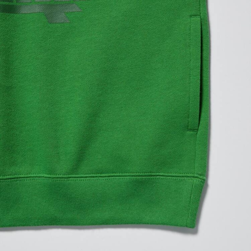 Dětské Mikina s Kapucí Uniqlo Minecraft Ut Grafická Sweat Zelene | HJSCWVI-03