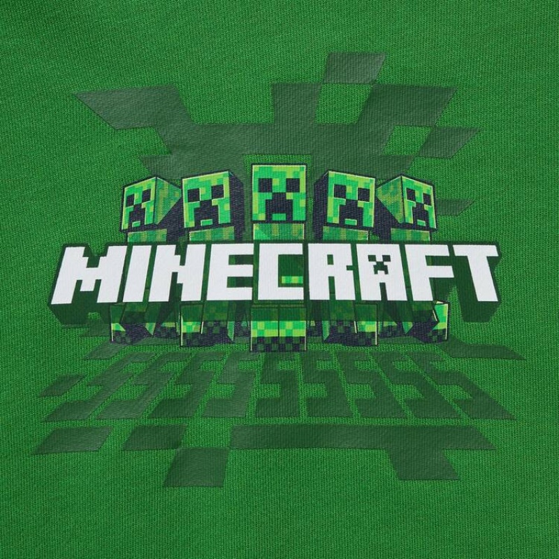 Dětské Mikina s Kapucí Uniqlo Minecraft Ut Grafická Sweat Zelene | HJSCWVI-03