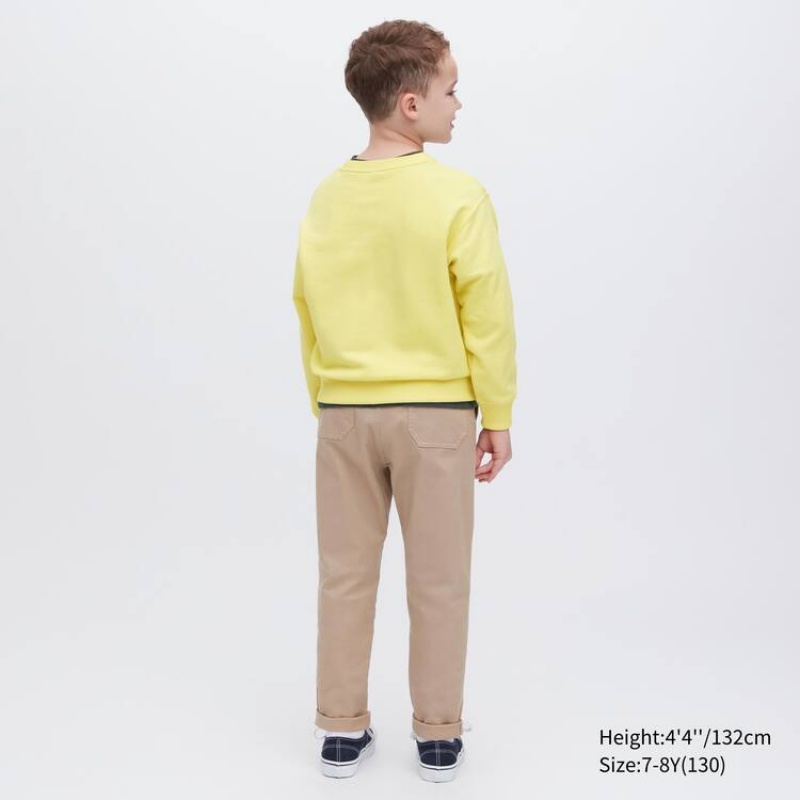 Dětské Mikiny Uniqlo Ultra Stretch Žluté | SWMAHTJ-58