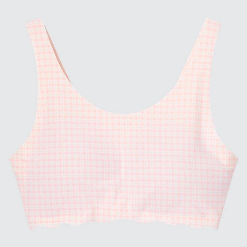 Dětské Podprsenky Uniqlo Checked Airism Růžové | AQKPRDE-20