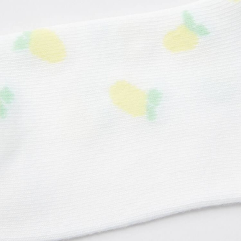 Dětské Ponožky Uniqlo Fruit Print Krátké (Three Pairs) Bílé Blankyt Zelene | DORSJEZ-85