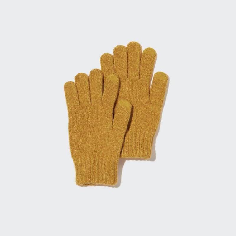 Dětské Rukavice Uniqlo Heattech Pletené Thermal Gloves Žluté | MHDFGJT-68