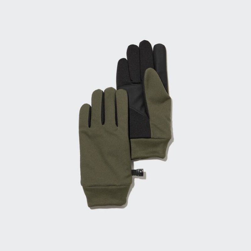 Dětské Rukavice Uniqlo Heattech Podšité Touchscreen Thermal Gloves Olivy Zelené | KNLFWZP-64