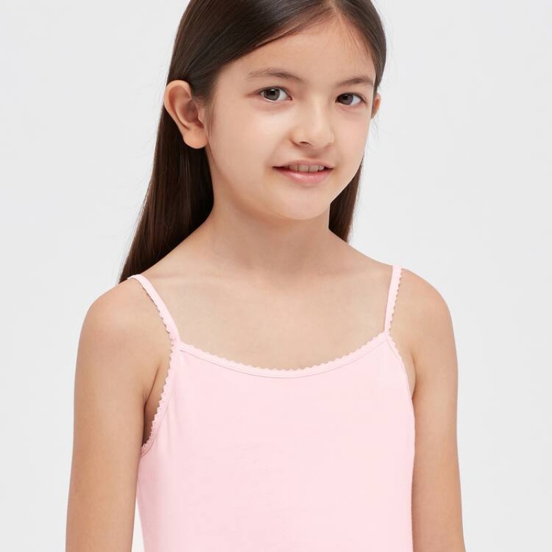 Dětské Topy Uniqlo Airism Bavlněné Blend Camisole Růžové | WRKTAPU-92