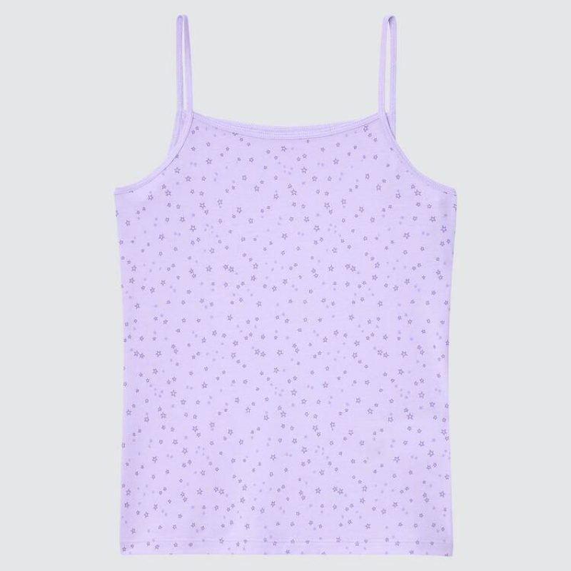 Dětské Topy Uniqlo Airism Bavlněné Blend Printed Camisole Světle Fialové | DHCTOGW-63