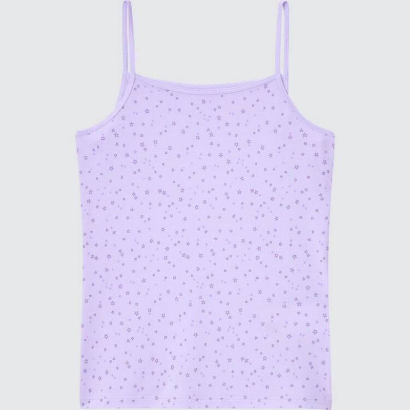 Dětské Topy Uniqlo Airism Bavlněné Blend Printed Camisole Světle Fialové | DHCTOGW-63